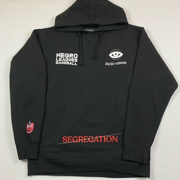 Negro Leagues Baseball Hoodie Mens Medium 100 Year Anniversary BLM Fist Pullover - Picture 2 of 7